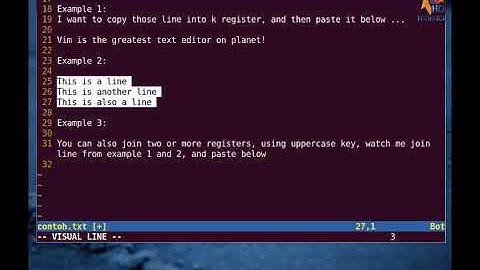 vim tutorial registers
