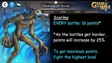 Gems of War - Mistress of Stone World Event Teams for the Week of August 15, 2022