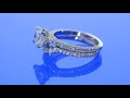 Tiara Diamond Wedding Band (Flush Fit) with Hidden Halo Engagement Ring (F2925)