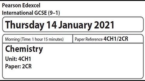 Paper 2CR January 2021 -  IGCSE Chemistry Edexcel -  Dr  Hanaa Assil