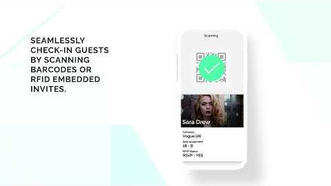 Events: Seamlessly check-in guests by scanning barcodes or RFID embedded invites