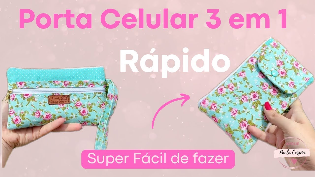 Carteira Porta Celular e Documentos Super Rápido e Fácil de fazer | Passo a Passo
