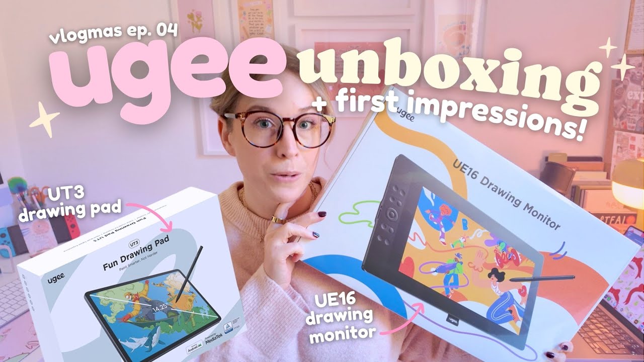 Распаковка и первое знакомство с графическими планшетами UGEE! 🎁 Vlogmas 2025, День 4
