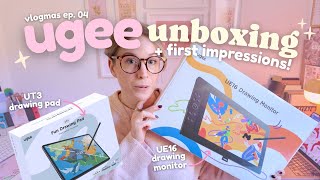 Unboxing + Trying UGEE drawing Tablets for the first time! 🎁 Vlogmas 2025 Day 4