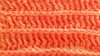 Узор Рельефные лицевые столбики с накидом - Crochet pattern Embossed facial bars with sc Узор Рельефные лицевые столбики с накидом - Crochet pattern Embossed facial bars with sc