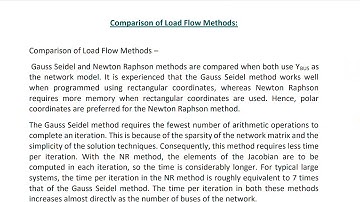 Comparison of Load Flow Methods