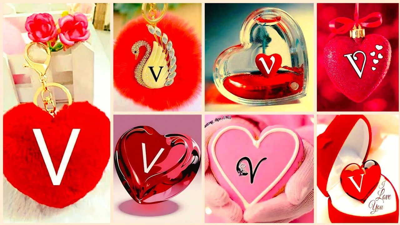 So Beautiful #V Name #Love Dp| #Stylish V Letter | V #Letter Heart ...