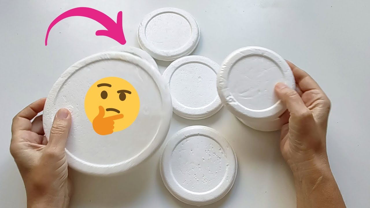 💕IDEAS con TAPAS de TELGOPOR de POTES de HELADO #manualidades #artesanato #diy #reciclaje #telgopor