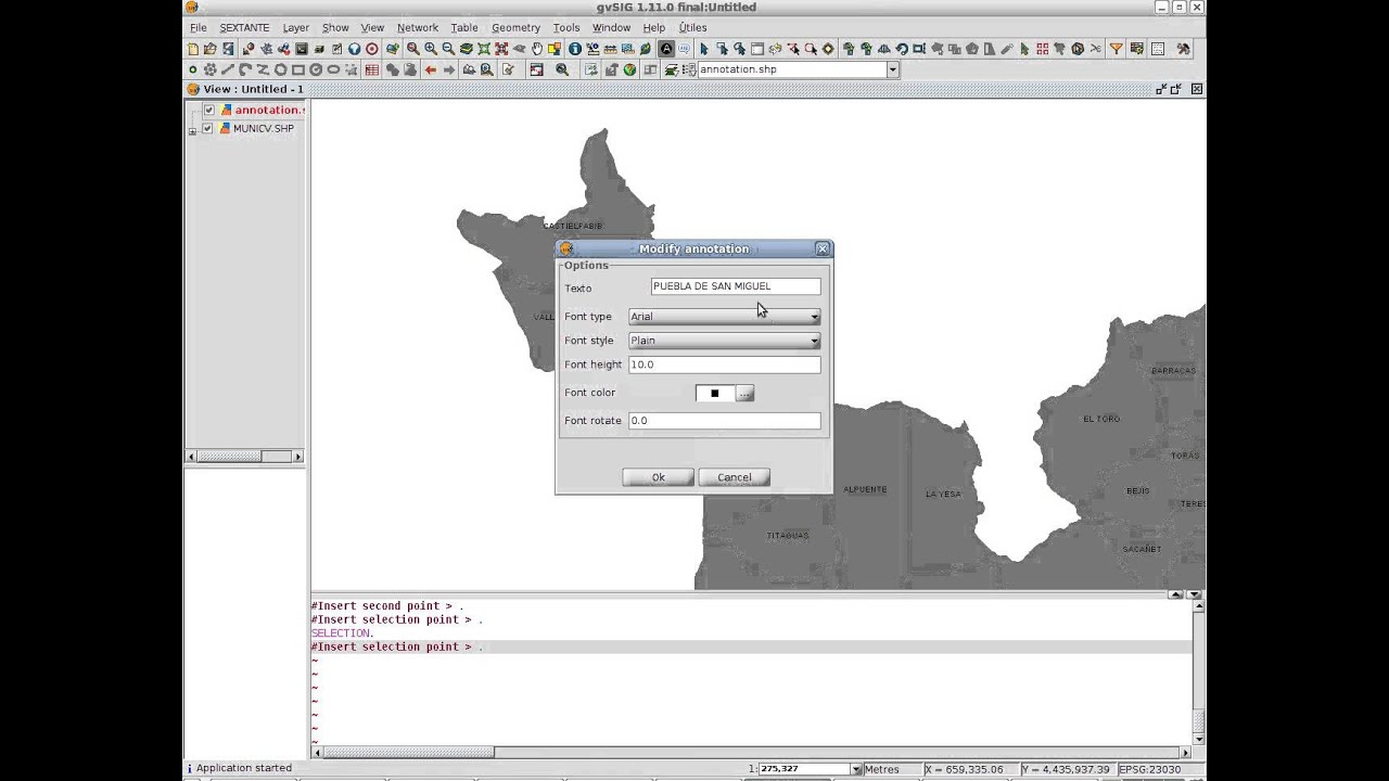 Annotation layer in gvSIG
