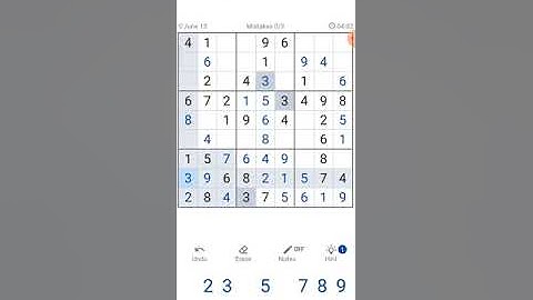 Daily Challenge (15 June 2022) - Game play sudoku