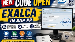 SAP PP New Code Creation & Opening in EXALCA | Step-by-Step Guide