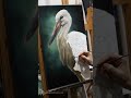 Cigogne - première couche peinture à l'huile par Marion Tubiana