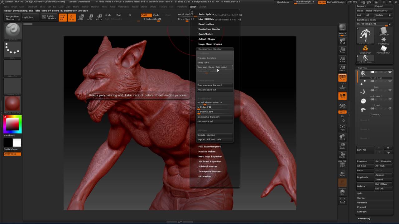 how to decimate in zbrush