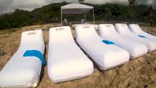 Relax on the beach in style on the FunAir inflatable lounger