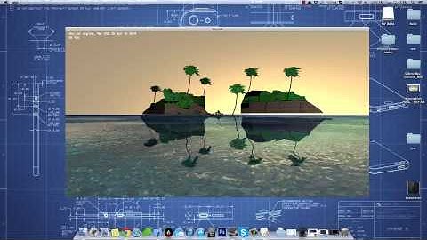 OpenGL water reflections & sun environment.