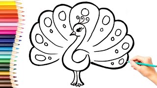 Bolalar uchun Tovus rasm chizish/Drawing Peacock for children/Рисование Павлин для детей