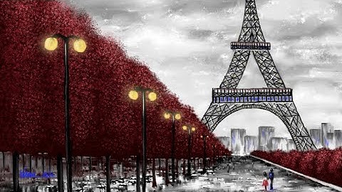 Digital iPad Painting 29 | Eiffel Tower iPad Painting Process | Paris Art Cityscape | ValerieArts