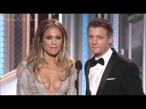 Jennifer Lopez and Jeremy Renner at Golden Globes 2015