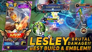 LESLEY ONE HIT BUILD?!😱🔥 LESLEY BEST BUILD 2024 ~MLBB