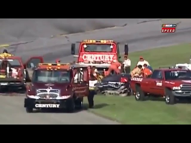 Dale Earnhardt Fatal Crash w/ Dale Jr MRN Interview - Full Speed Replays class=