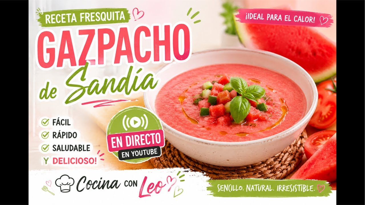 “Gazpacho de sandía con Thermomix | Receta fácil, rápida y refrescante” | Gazpacho Español