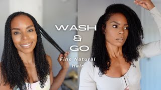 REALISTIC WASH AND GO ON FINE LOW DENSITY NATURAL HAIR | NATURAL HAIR ROUTINE