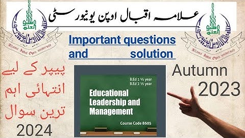 B.ed 8605 |aiou 8605 important questions  autumn 2023|b.ed 8605 guess paper autumn 2023