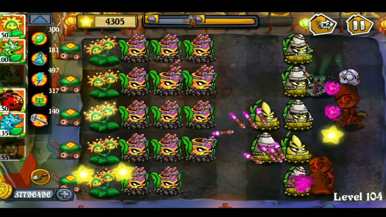 flower zombie war unlimited coin level 104 