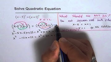 Avoid Common Mistakes in Solving Quadratic Equations - EDEXCEL - GCSE - SAT
