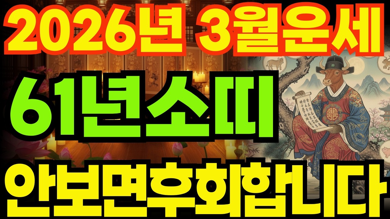 [61년소띠운세]1961년신축생소띠26년3월운세