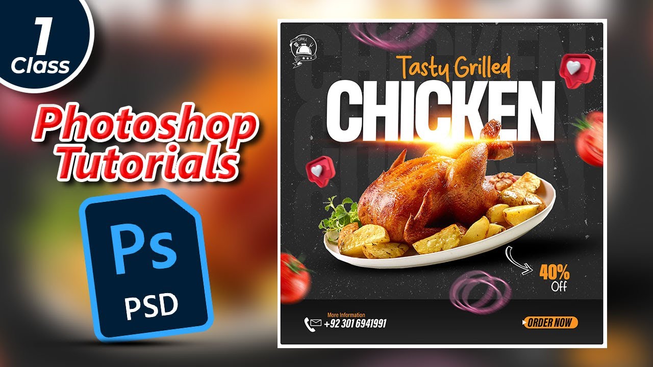 Social Media Post design in photoshop Class 1 - YouTube