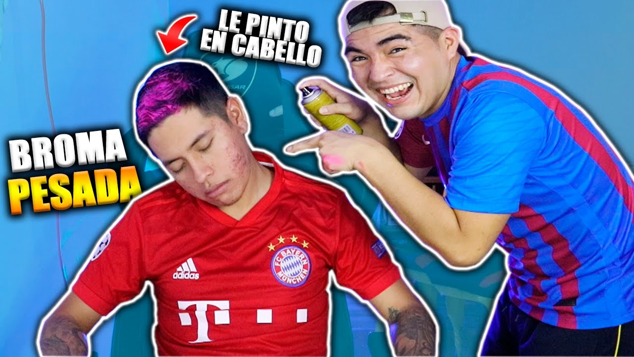 BROMA PESADA a EDSON FDB le PINTO EL CABELLO de COLOR ROSA MIENTRAS DUERME *ME ODIA*