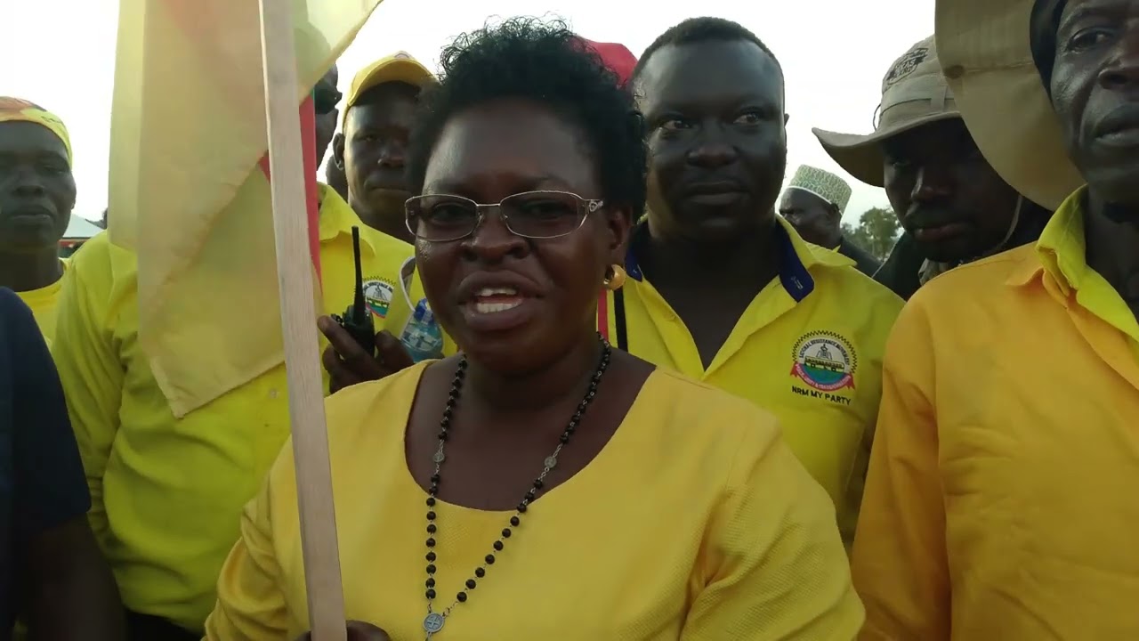Electorates Hailing Anyuk Teddy Osire during President Museveni Visit in Amuria District