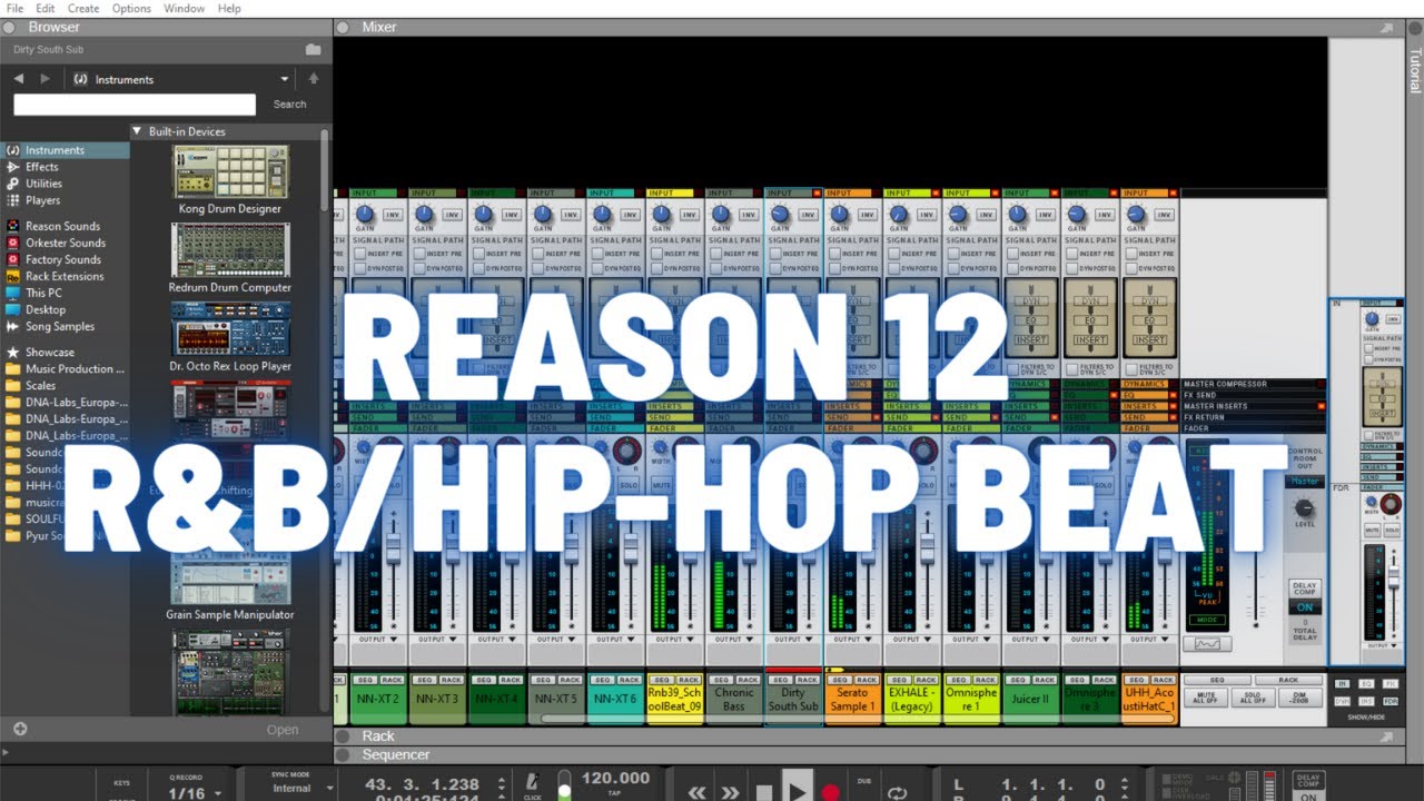 Making a Hip-Hop / R&B beat in Reason 12 | Serato sample - YouTube