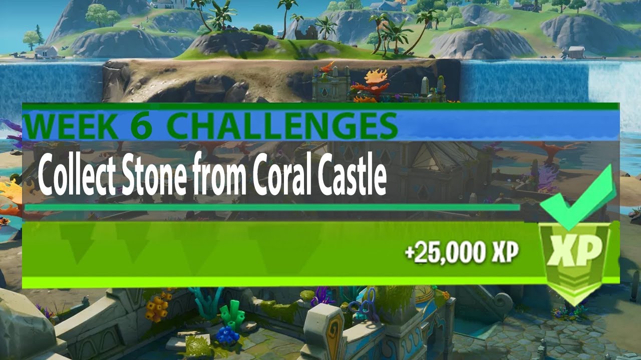 Collect Stone from Coral Castle fortnite week 6 challenge YouTube