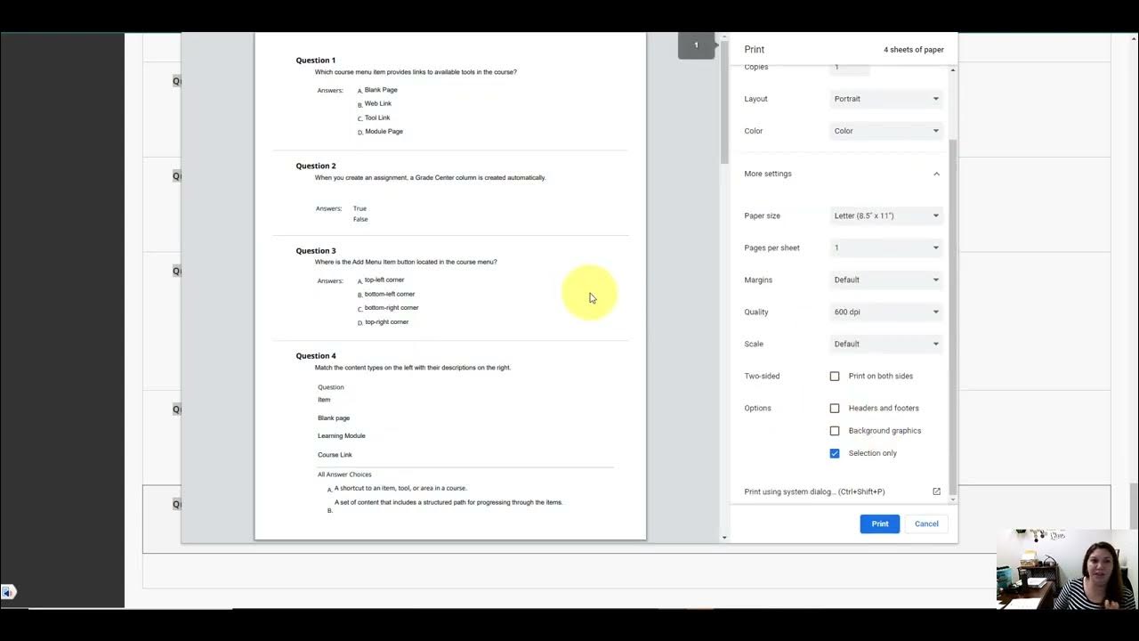 How To Print A Test From Blackboard Ultra