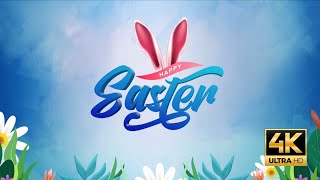 Blue Happy Easter Event Background | Copyright Free Loop | Motion Graphics