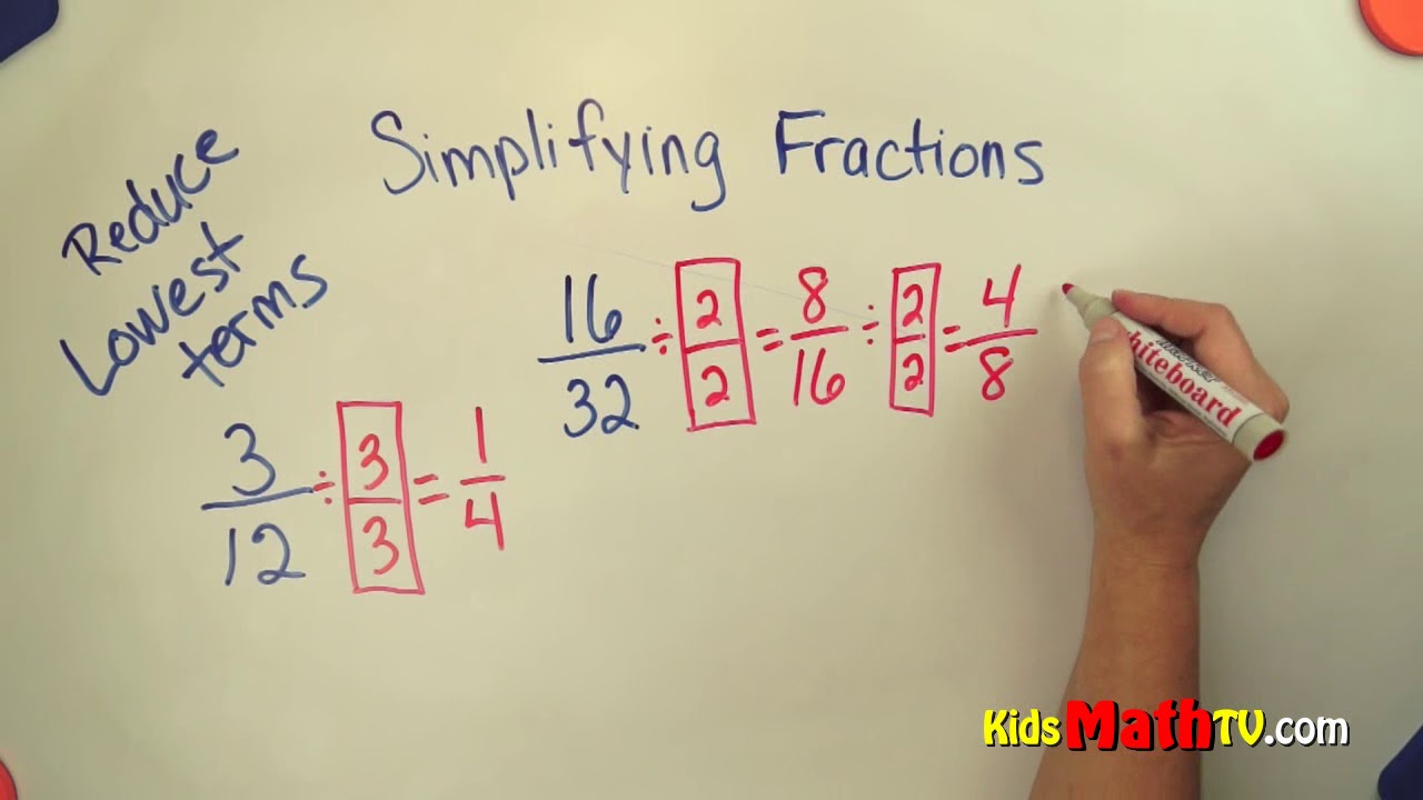 how-to-simplify-fractions-to-the-lowest-terms-math-video-youtube