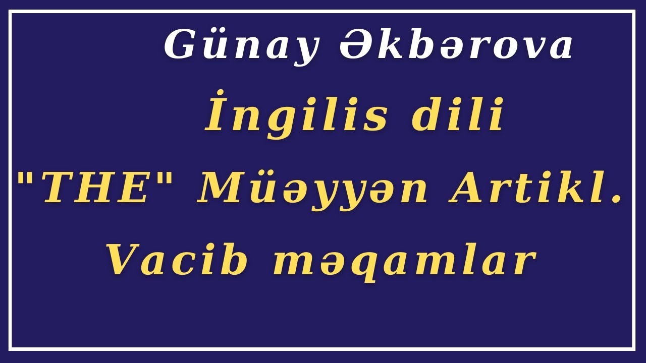 Müəyyən Artikl 