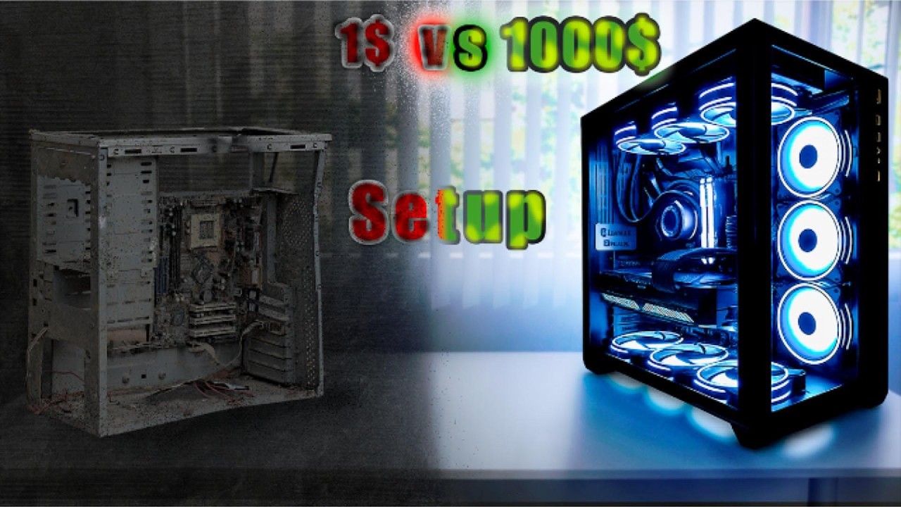 1$ vs 1000$ Setup – Concept (Tech/Gaming Style)