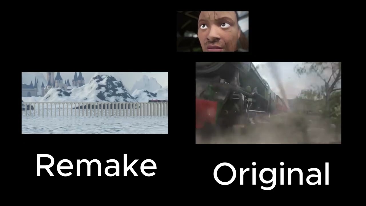 Remake Vs Original Blender Train Crash Animation Sequence