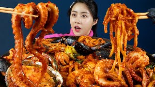 MUKBANG ASMR | Fantastic SpicySeafood Jjamppong Abalone Octopus Shrimp Mussel Eat Eatingshow 아라 Ara