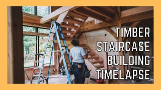 Staircase Build Time-Lapse! (Fast-Motion Construction) by Timber Frame Design & Build Channel 1,250 views 6 months ago 1 minute, 56 seconds