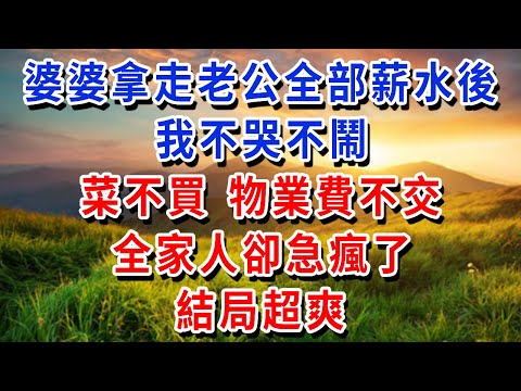 婆婆拿走老公全部薪水後,我不哭不鬧,菜不買,物業費不交,全家人卻急瘋了!#書婷講故事 #為人處世#生活經驗#情感故事#晚年哲理#說故事#完結文