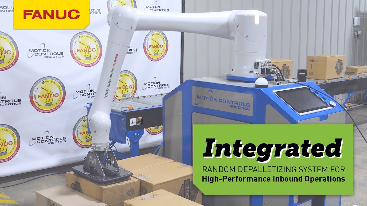 Random Case Depalletizing with FANUC iRVision 3DV - YouTube
