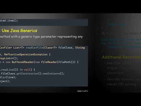 How to Use Generics to Read CSV Files into Typed Lists in Java