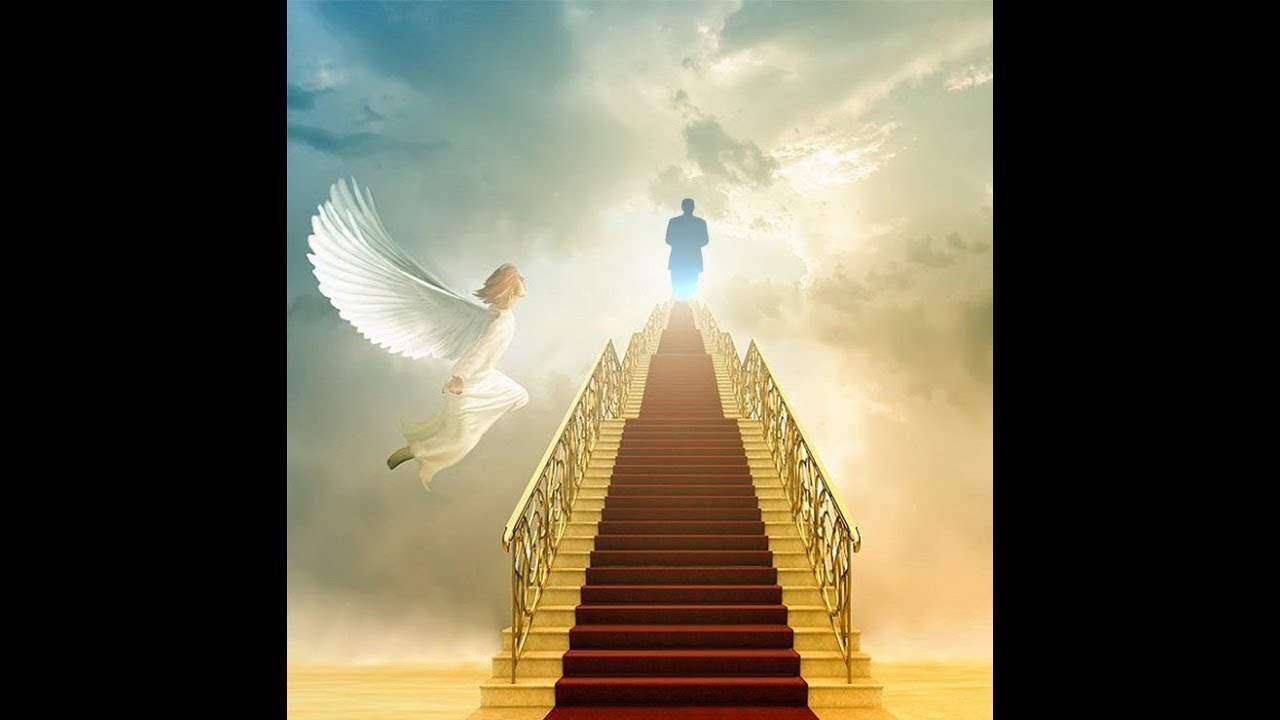 Умерший сразу в рай. Лестница в рай. Небесная лестница. Человек на лестнице в небо. Ступени в рай.