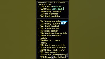 Most useful SAP SD T CODES II SAP SD II @erpsapteam #shorts #shortsvideo #shortsfeed #SAP #sapsd