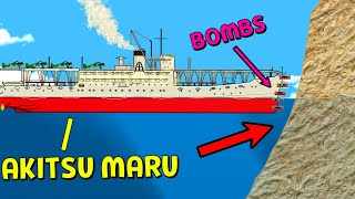 Akitsu Maru VS Bombs and Rocks | Floating Sandbox