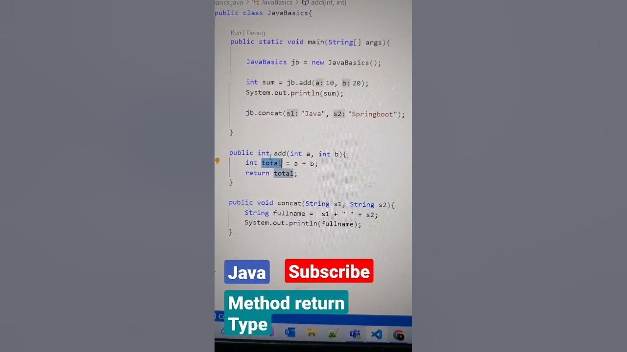 What Is Method Return Type? Java Methods, Java In Telugu, Functions in ...